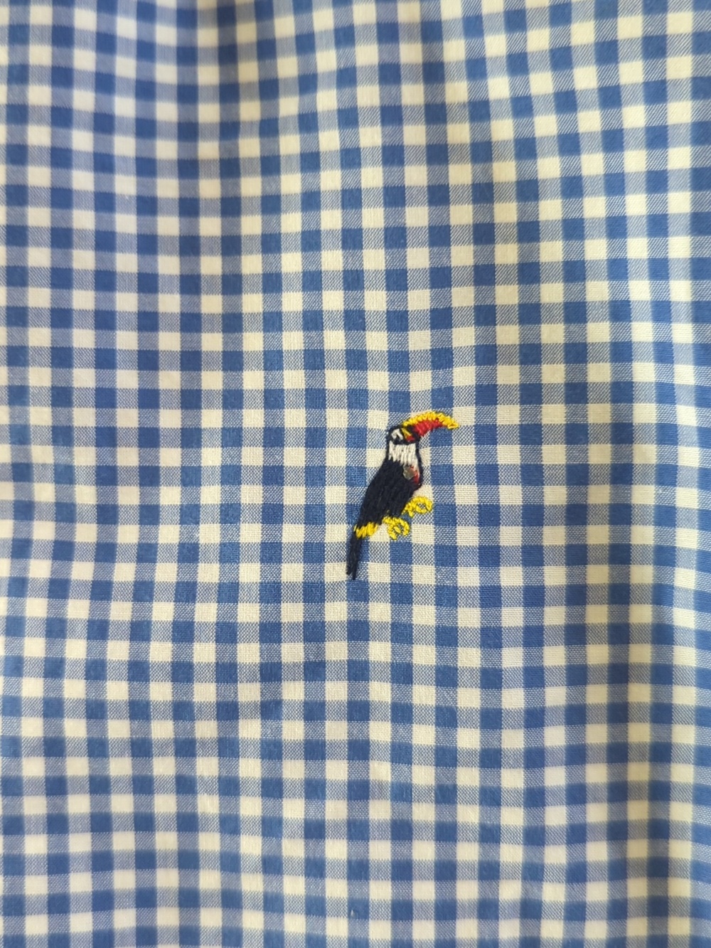 Talbots Woman's Gingham Mini Embroidered Toucans Skirt Size 12 - Picture 2 of 6